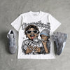 Wolf Grey 5s DopeSkill Oversize Print T-Shirt Overstack Graphic