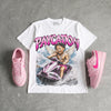 Triple Pink Dunk DopeSkill Oversize Print T-Shirt Paycation Graphic