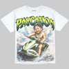 Foamposite Pro Green Camo DopeSkill Oversize Print T-Shirt Paycation Graphic Streetwear - White 