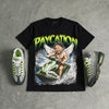 Foamposite One Green Camo DopeSkill Oversize Print T-Shirt Paycation Graphic