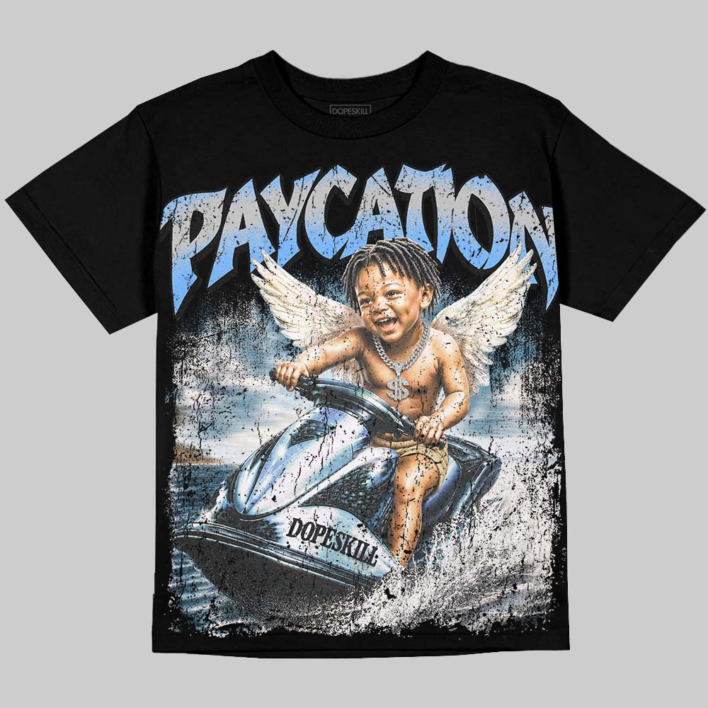 Jordan 5 Black University Blue DopeSkill Oversize Print T-Shirt Paycation Graphic Streetwear - Black