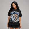 Black University Blue 5s DopeSkill Oversize Print T-Shirt Paycation Graphic