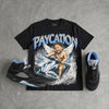 Black University Blue 5s DopeSkill Oversize Print T-Shirt Paycation Graphic