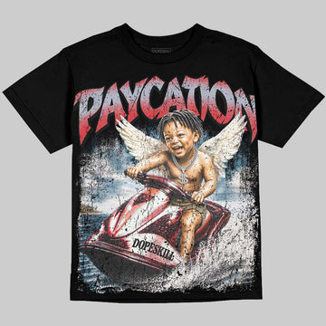 Jordan 4 Bred DopeSkill Oversize Print T-Shirt Paycation Graphic Streetwear - Black