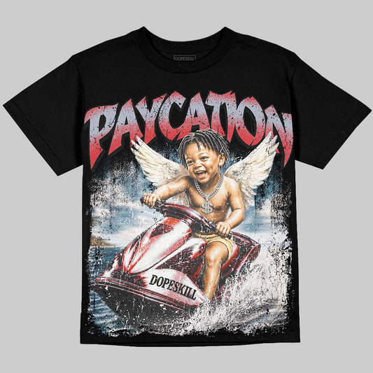 Jordan 4 Bred DopeSkill Oversize Print T-Shirt Paycation Graphic Streetwear - Black