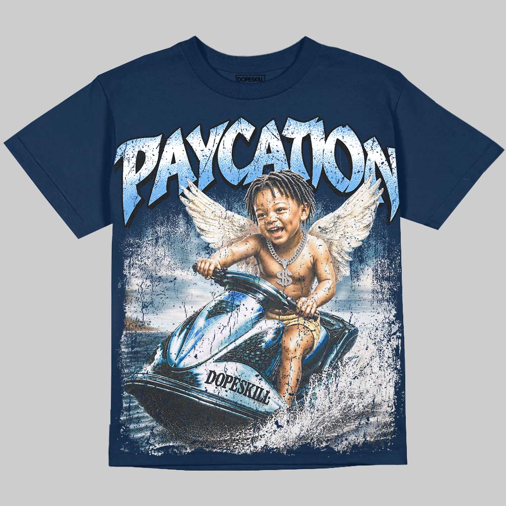 Jordan 13 Flint DopeSkill Oversize Print T-Shirt Paycation Graphic Streetwear - Navy
