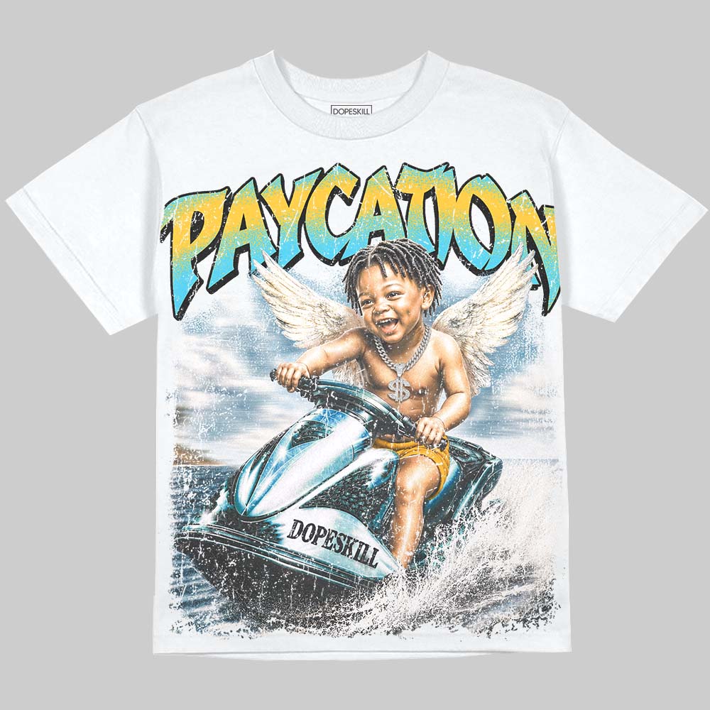 Jordan 11 Gamma Blue DopeSkill Oversize Print T-Shirt Paycation Graphic Streetwear - White