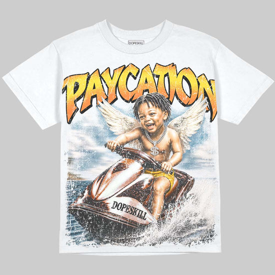 Jordan 4 Thunder DopeSkill Oversize Print T-Shirt Paycation Graphic Streetwear - WHite 