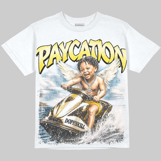 Jordan 4 Thunder DopeSkill Oversize Print T-Shirt Paycation Graphic Streetwear - White
