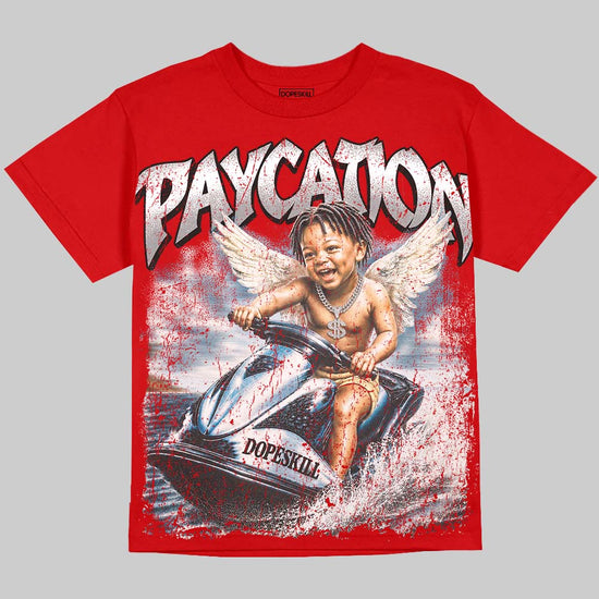 Jordan 4 Toro Bravo DopeSkill Oversize Print T-Shirt Paycation Graphic Streetwear - Red