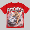 Jordan 4 Toro Bravo DopeSkill Oversize Print T-Shirt Paycation Graphic Streetwear - Red