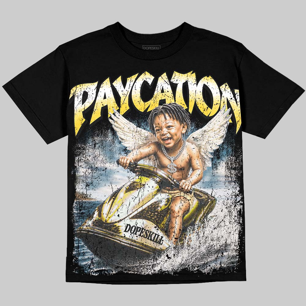 Jordan 4 Tour Yellow DopeSkill Oversize Print T-Shirt Paycation Graphic Streetwear - Black