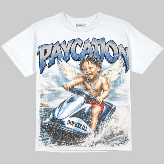 Jordan 3 True Blue DopeSkill Oversize Print T-Shirt Paycation Graphic Streetwear - White 