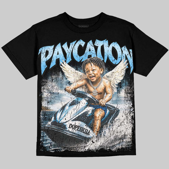 Jordan 14 Black and University Blue DopeSkill Oversize Print T-Shirt Paycation Graphic Streetwear  Black