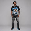 University Blue 14s DopeSkill Oversize Print T-Shirt Paycation Graphic