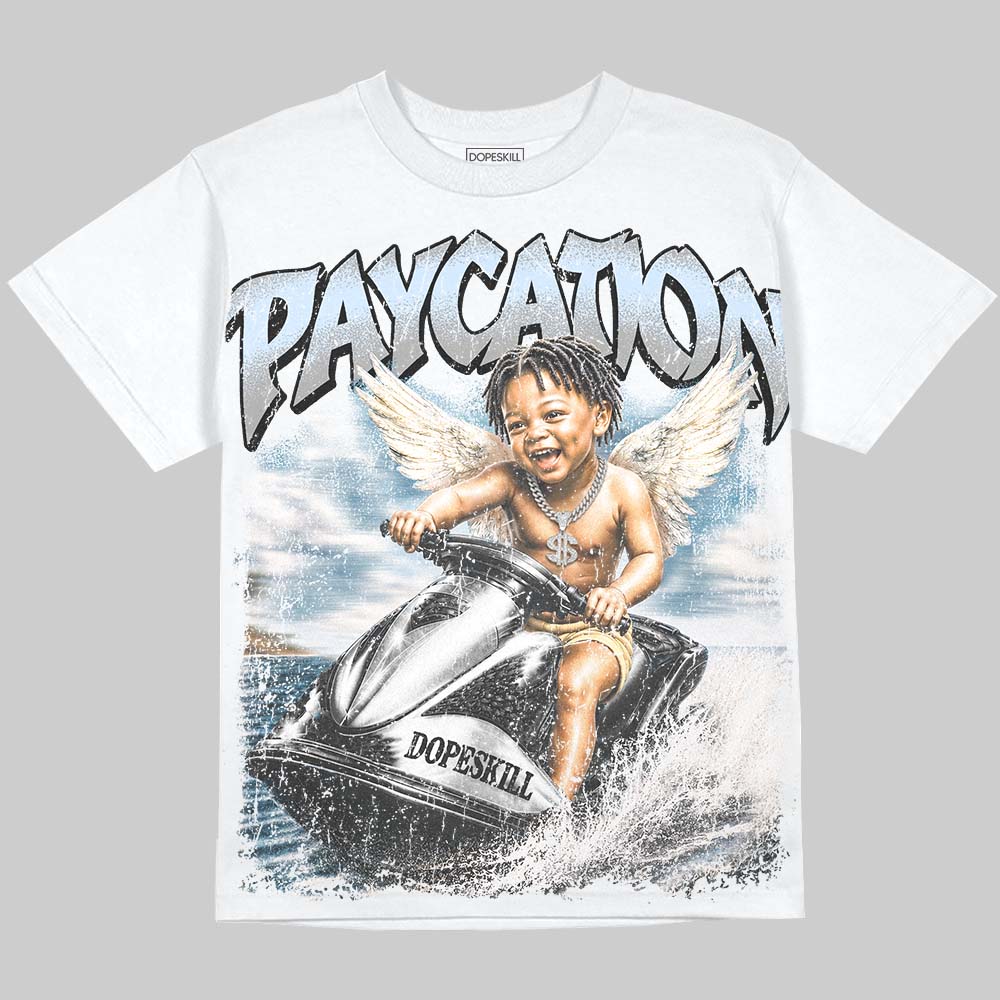 Jordan 5 White Metallic DopeSkill Oversize Print T-Shirt Paycation Graphic Streetwear - White 