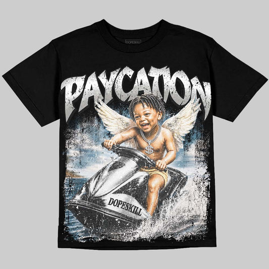 Jordan 5 White Metallic DopeSkill Oversize Print T-Shirt Paycation Graphic Streetwear - Black 
