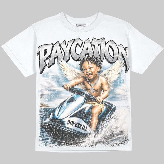 Jordan 5 Wolf Grey DopeSkill Oversize Print T-Shirt Paycation Graphic Streetwear - White