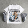 Wolf Grey 5s DopeSkill Oversize Print T-Shirt Paycation Graphic