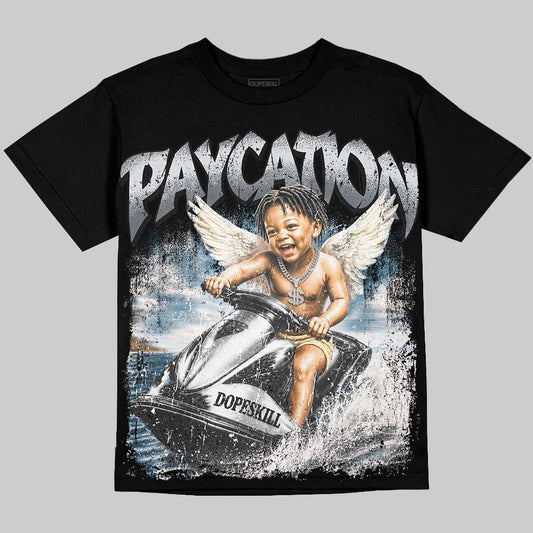 Jordan 5 Wolf Grey DopeSkill Oversize Print T-Shirt Paycation Graphic Streetwear - Black