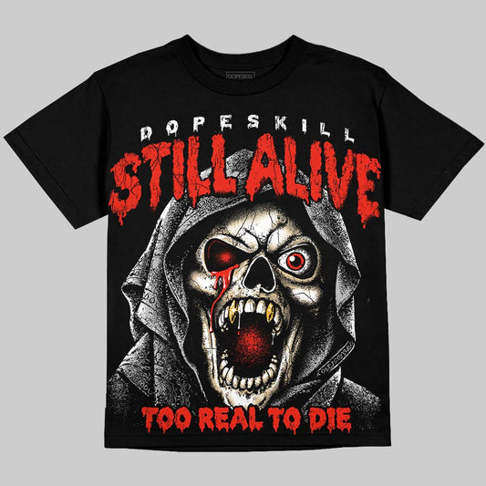 Dunk Panda White Black DopeSkill Oversize Print T-Shirt Still Alive Graphic Streetwear - Black