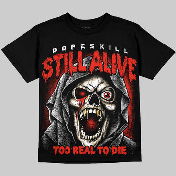 Dunk Panda White Black DopeSkill Oversize Print T-Shirt Still Alive Graphic Streetwear - Black