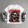 Dunk Panda White Black DopeSkill Oversize Print T-Shirt Still Alive Graphic