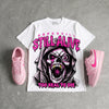 Triple Pink Dunk DopeSkill Oversize Print T-Shirt Still Alive Graphic