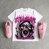 Triple Pink Dunk DopeSkill Oversize Print T-Shirt Still Alive Graphic