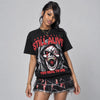 Bred 4s DopeSkill Oversize Print T-Shirt Still Alive Graphic
