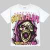 Jordan 4 Comic DopeSkill Oversize Print T-Shirt Still Alive Graphic Streetwear - White