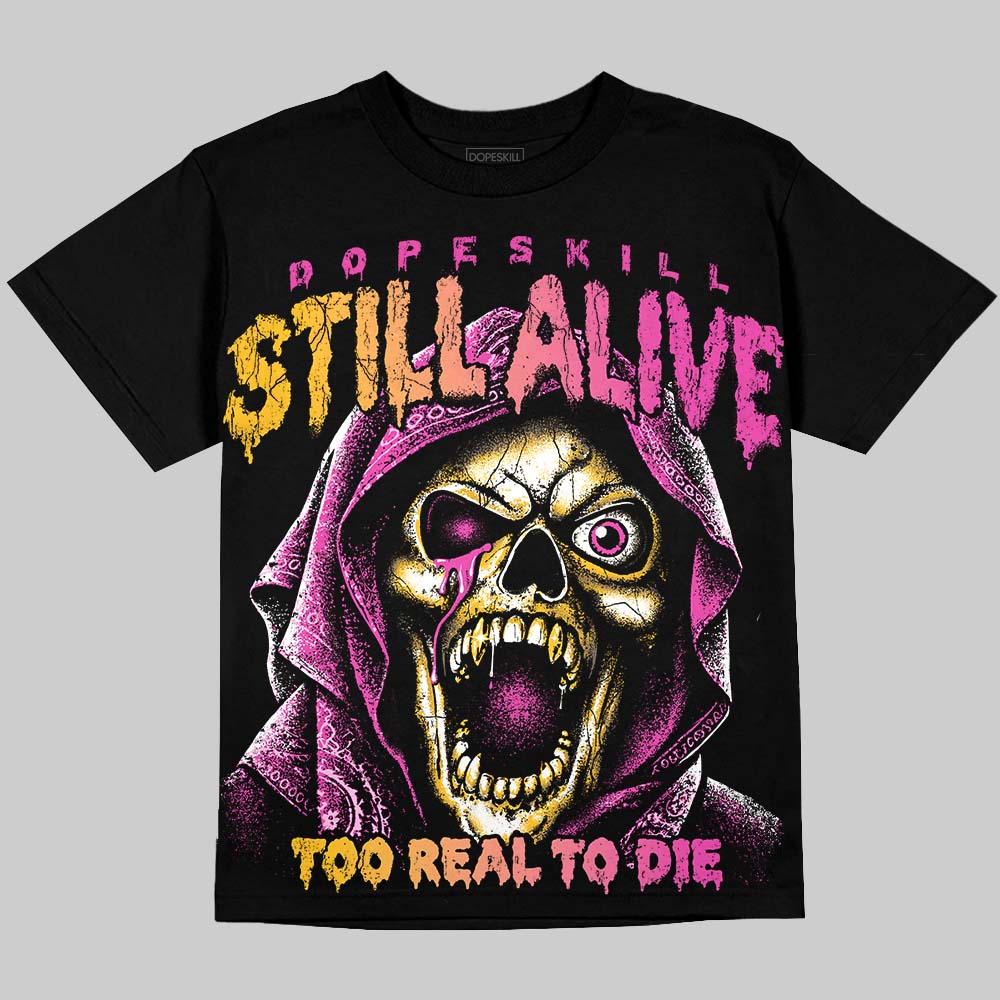 Jordan 4 Comic DopeSkill Oversize Print T-Shirt Still Alive Graphic Streetwear - Black