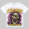 Jordan 4 Comic DopeSkill Oversize Print T-Shirt Still Alive Graphic Streetwear  - White 