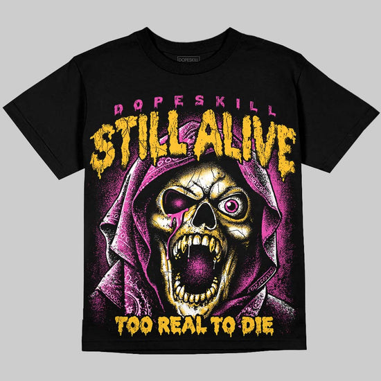 Jordan 4 Comic DopeSkill Oversize Print T-Shirt Still Alive Graphic Streetwear  - Black