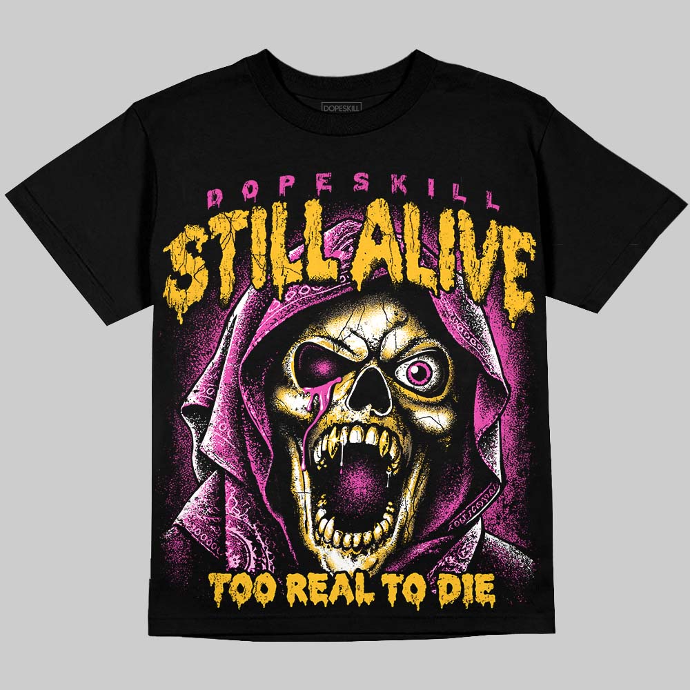 Jordan 4 Comic DopeSkill Oversize Print T-Shirt Still Alive Graphic Streetwear  - Black