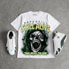 Forest Green 14s DopeSkill Oversize Print T-Shirt Still Alive Graphic