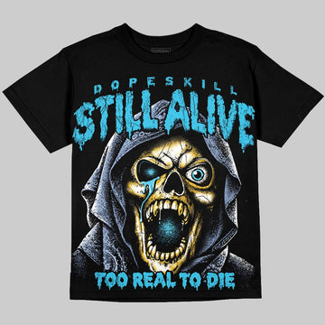 Jordan 11 Gamma Blue DopeSkill Oversize Print T-Shirt Still Alive Graphic Streetwear - Black