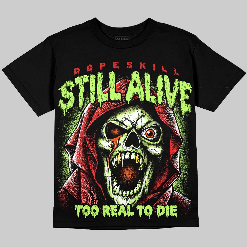 Jordan 5 Halloween DopeSkill Oversize Print T-Shirt Still Alive Graphic Streetwear  - Black