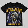 Jordan 4 Lakers DopeSkill Oversize Print T-Shirt Still Alive Graphic Streetwear - Black