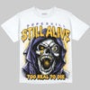 Jordan 4 Lakers DopeSkill Oversize Print T-Shirt Still Alive Graphic Streetwear - White