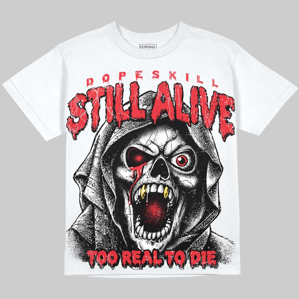 Jordan 9 Space Jam DopeSkill Oversize Print T-Shirt Still Alive Graphic Streetwear - White