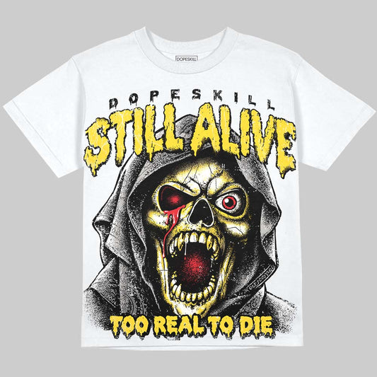 Jordan 4 Thunder DopeSkill Oversize Print T-Shirt Still Alive Graphic Streetwear  White