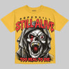 Jordan 4 Thunder DopeSkill Oversize Print T-Shirt Still Alive Graphic Streetwear - Mustard