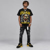 Black Tour Yellow AJ 4 Thunder DopeSkill Oversize Print T-Shirt Still Alive Graphic