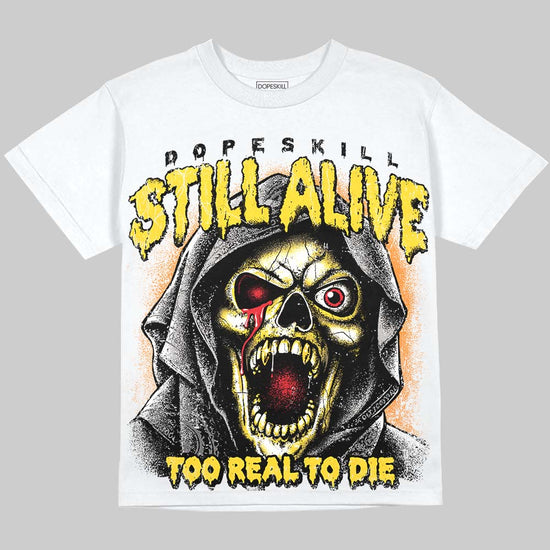 Jordan 4 Thunder DopeSkill Oversize Print T-Shirt Still Alive Graphic Streetwear - White 