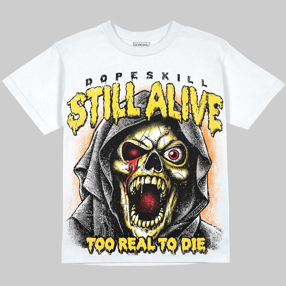 Jordan 4 Thunder DopeSkill Oversize Print T-Shirt Still Alive Graphic Streetwear - White 