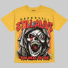 Jordan 4 Thunder DopeSkill Oversize Print T-Shirt Still Alive Graphic Streetwear - Mustard