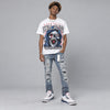 True Blue 3s DopeSkill Oversize Print T-Shirt Still Alive Graphic