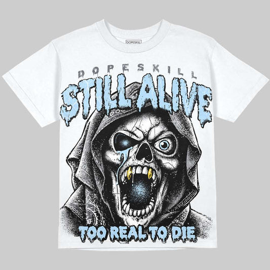 Jordan 5 Wolf Grey DopeSkill Oversize Print T-Shirt Still Alive Graphic Streetwear - White