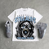 Wolf Grey 5s DopeSkill Oversize Print T-Shirt Still Alive Graphic